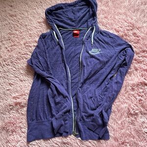 Nike Purple Zip-Up Hooded Sweatshirt